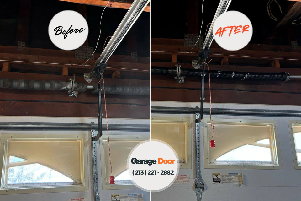 Before and after: garage door repair La Cygne, KS